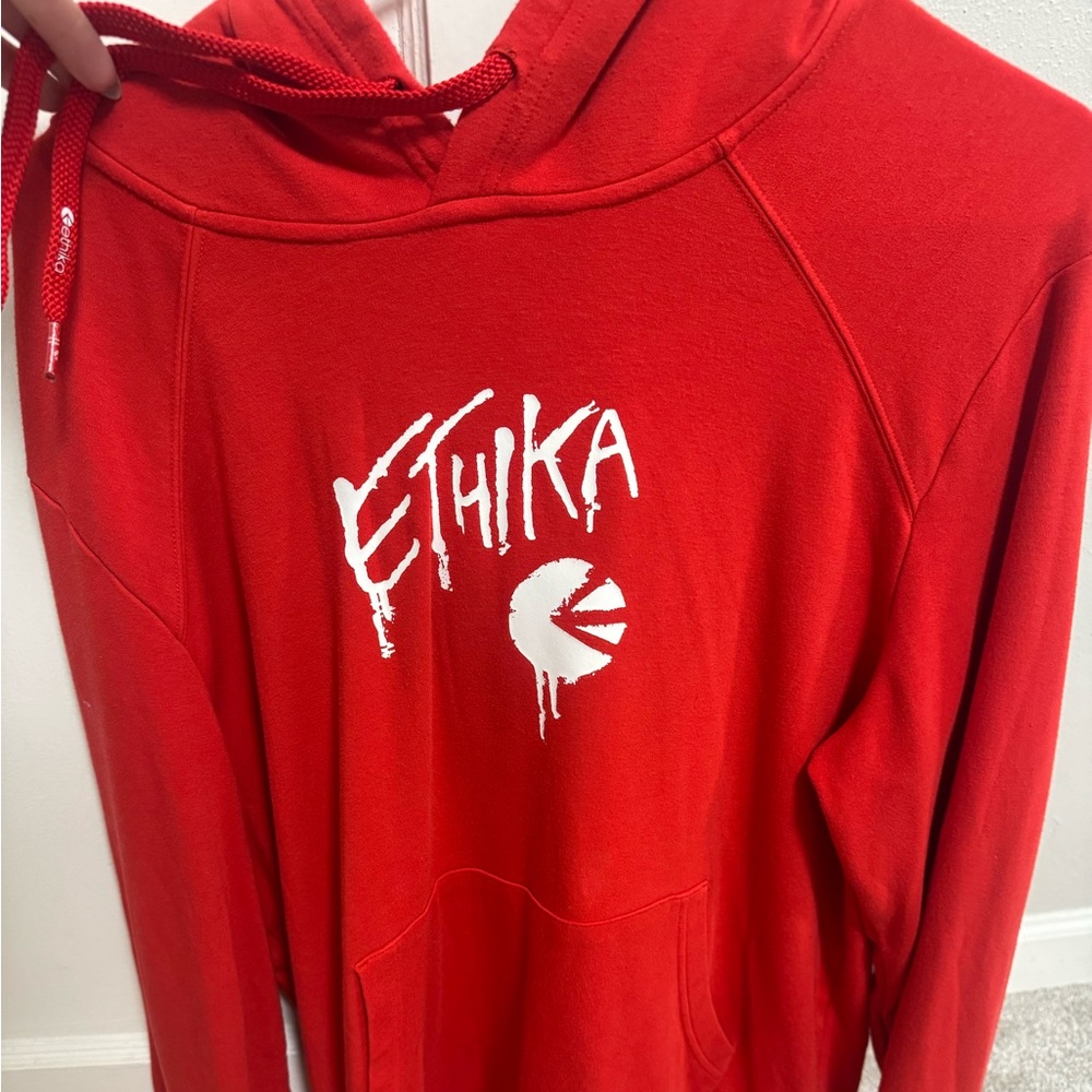 Ethika Men's Red Pullover Hoodie Sweatshirt